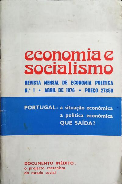 ECONOMIA E SOCIALISMO, N.º 1, ABRIL 1976.