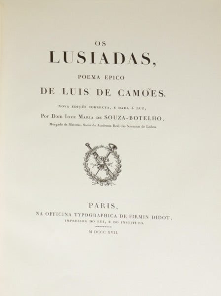 OS LUSÍADAS, POEMA ÉPICO DE LUÍS DE CAMÕES. [FAC-SIMILE]