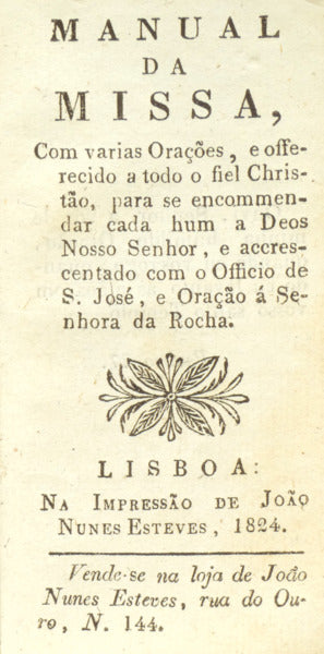 MANUAL DA MISSA,