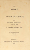 THE WORKS OF LORD BYRON. [ENCADERNAÇÕES ORIGINAIS - 1.ª TIRAGEM]