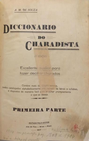 DICCIONARIO DO CHARADISTA. [2.ª EDIÇÃO]