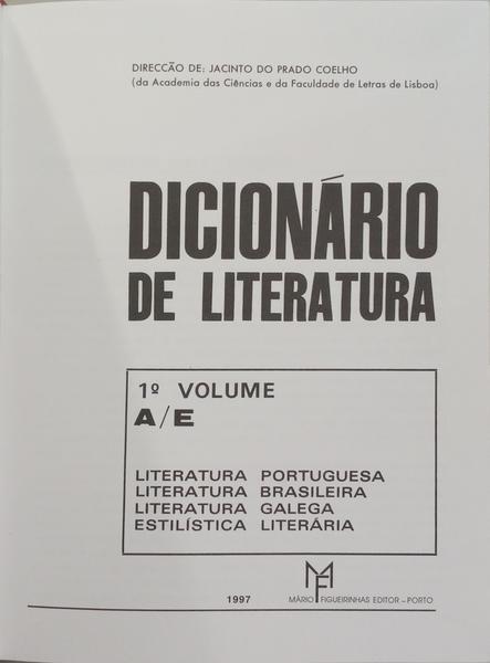 DICIONÁRIO DE LITERATURA. [5 VOLS. / 4.ª EDI.]