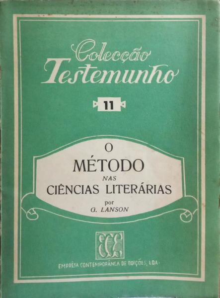 O MÉTODO NAS CIÊNCIAS LITERÁRIAS.