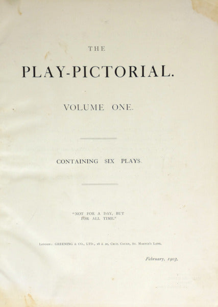 PLAY-PICTORIAL (THE), VOL. I, N.º 1, 1903 - VOL. XXXI, N.º 189, 1905. [189 NÚMEROS, EXEMPLAR DE PALMIRA BASTOS]