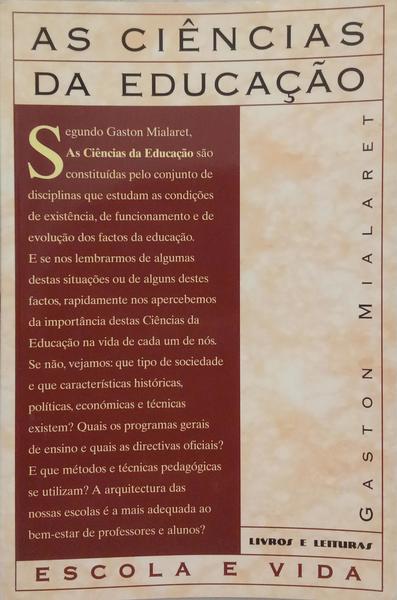 AS CIÊNCIAS DA EDUCAÇÃO.