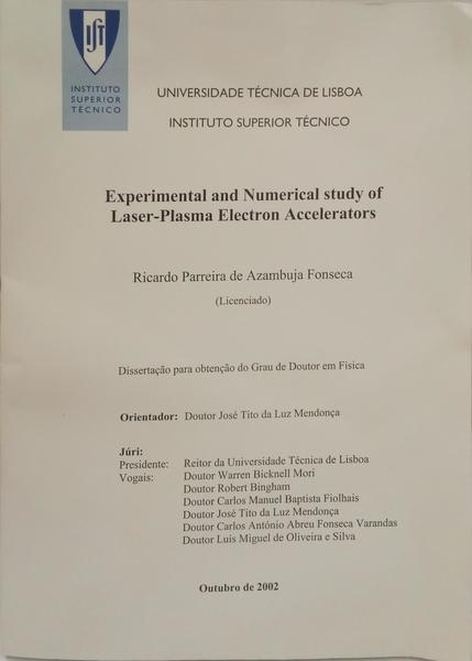 EXPERIMENTAL AND NUMERICAL STUDY OF LASER-PLASMA ELECTROM ACCELERATORS.