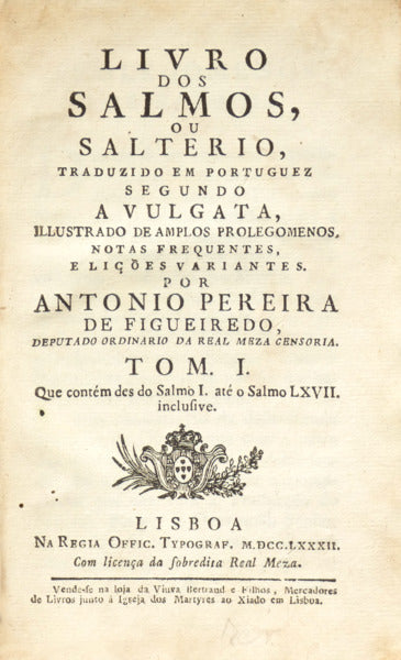 LIVRO DOS SALMOS, OU SALTERIO,