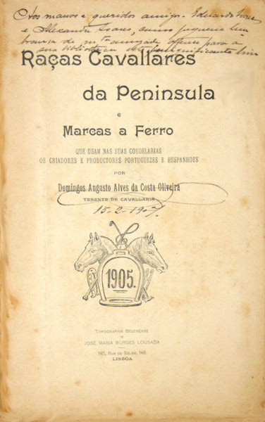 RAÃ‡AS CAVALLARES DA PENINSULA E MARCAS A FERRO. [COM APÃŠNDICE]