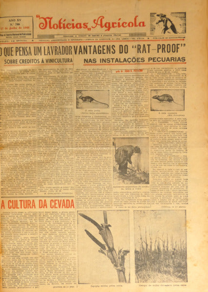 «NOTÍCIAS» AGRÍCOLA, ANO XV, N.º 799, JUNHO 1948 - ANO XVI, N.º 861, AGOSTO 1949.