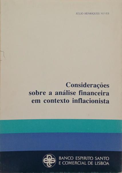 CONSIDERAÇÕES SOBRE A ANÁLISE FINANCEIRA EM CONTEXTO INFLACIONISTA.