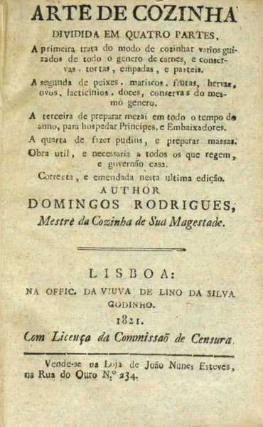ARTE DE COZINHA. [ED. 1821]