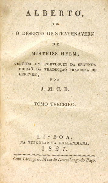 ALBERTO, OU O DESERTO DE STRATHNAVERN DE MISTRISS HELM,