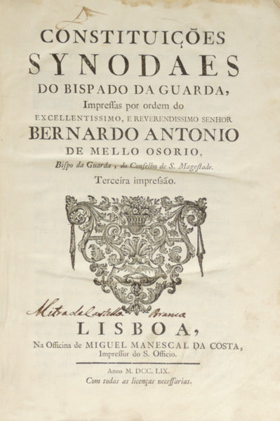 CONSTITUIÇÕES SYNODAES DO BISPADO DA GUARDA,