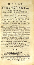 HORAS DA SEMANA SANTA, [15.ª EDIÇÃO, 1814]