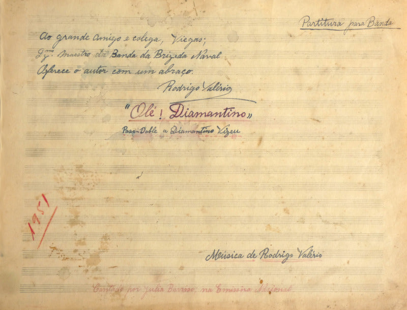 RONDÓ — CAPRICCIO PARA CORNETIM. «OLÉ MANUEL DOS SANTOS». «OLÉ! DIAMANTINO». [PARTITURAS MANUSCRITAS]