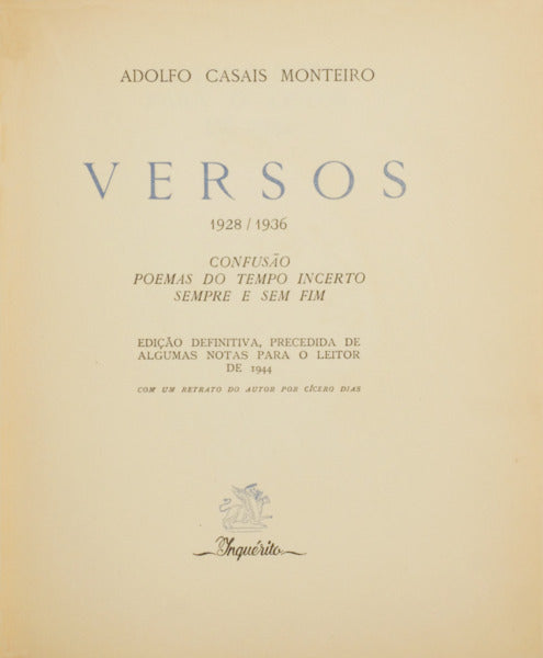 VERSOS 1928/1936.