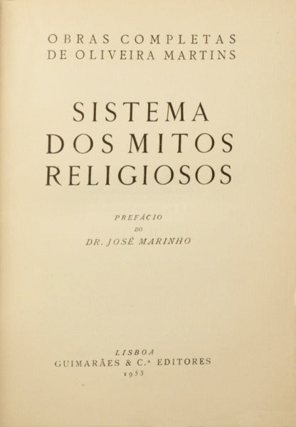 SISTEMA DOS MITOS RELIGIOSOS. [TIRAGEM ESPECIAL]