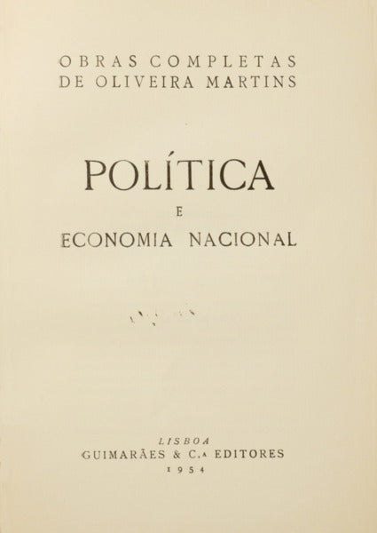 POLÍTICA E ECONOMIA NACIONAL. [TIRAGEM ESPECIAL]