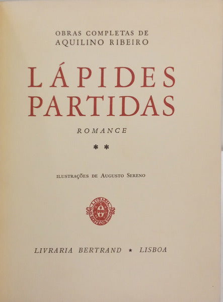 LÁPIDES PARTIDAS. [TIRAGEM ESPECIAL]