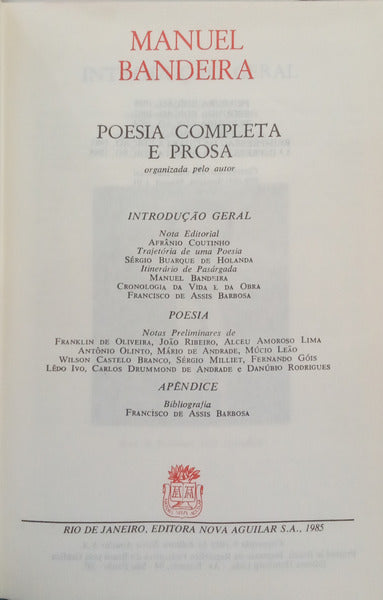 POESIA COMPLETA E PROSA.