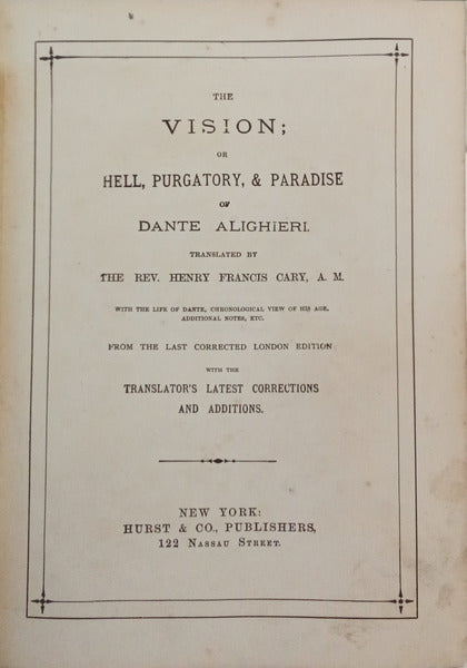 THE VISION; OR HELL, PURGATORY, & PARADISE.