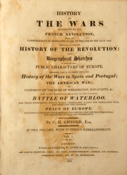 HISTORY OF THE WARS OCCASIONED BY THE FRENCH REVOLUTION,