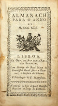 ALMANACH PARA O ANNO DE M. DCC. XCII [1792].