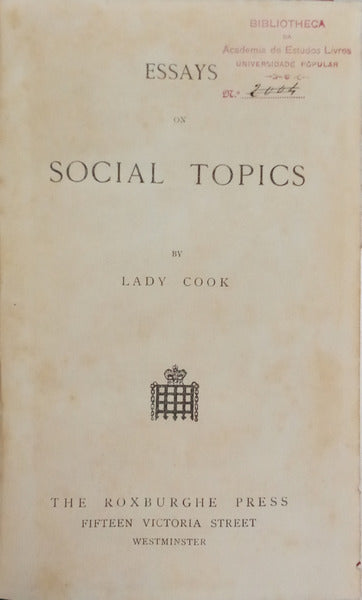 ESSAYS ON SOCIAL TOPICS.