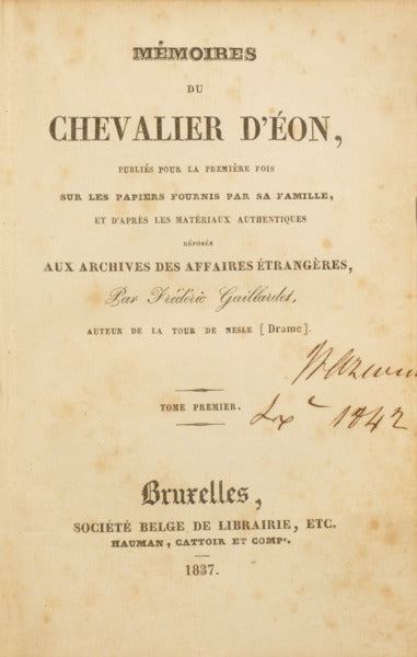MÉMOIRES DU CHEVALIER D'ÉON. [2 VOLS.]