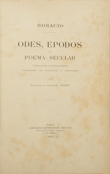 ODES, EPODOS E POEMA SECULAR.