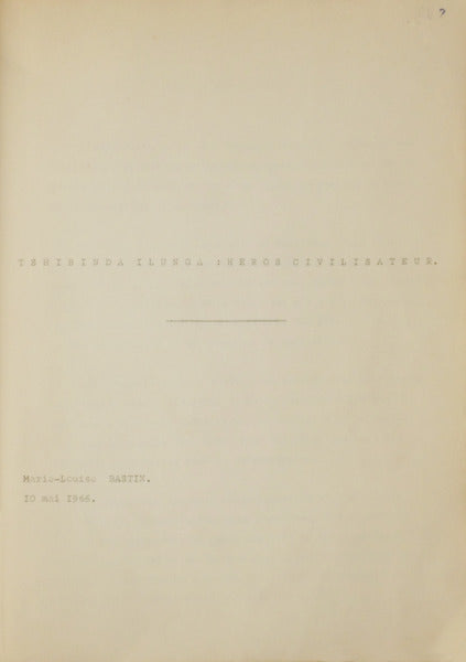 TSHIBINDA ILUNGA: HEROS CIVILISATEUR. [2 VOLS., TESE LICENCIATURA]