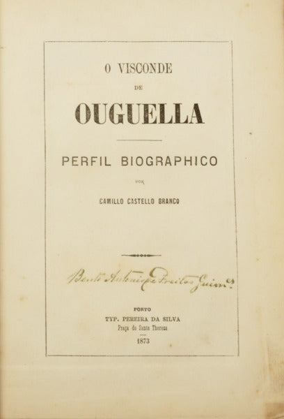 O VISCONDE DE OUGUELLA. [1.ª EDIÇÃO]