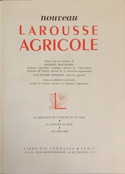 NOUVEAU LAROUSSE AGRICOLE.