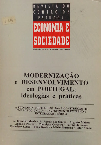 REVISTA DO CENTRO DE ESTUDOS ECONOMIA E SOCIEDADE, N.º 1, NOVEMBRO 1989 - N.º 2 MAIO 1999. [2 VOLS.]