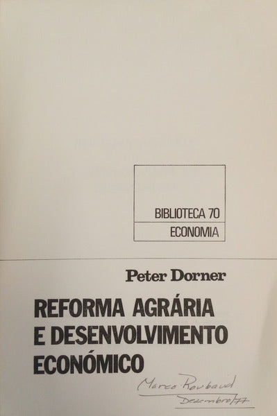 REFORMA AGRÁRIA E DESENVOLVIMENTO ECONÓMICO.