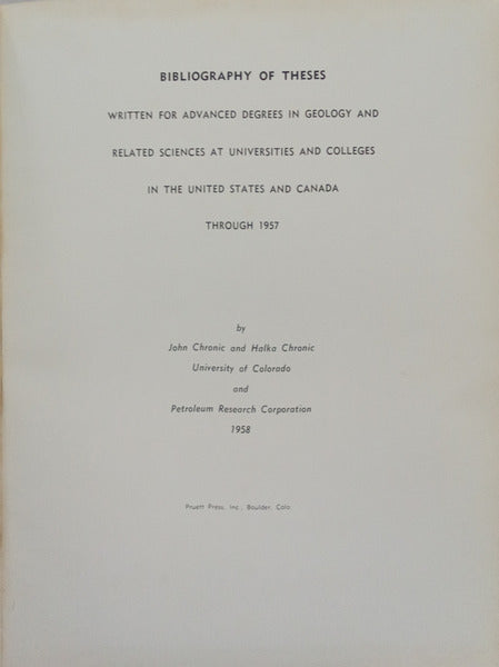 BIBLIOGRAPHY OF THESES.