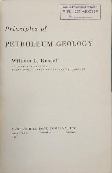 PRINCIPLES OF PETROLEUM GEOLOGY.