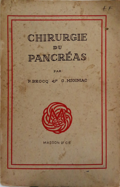 CHIRURGIE DU PANCRÉAS.