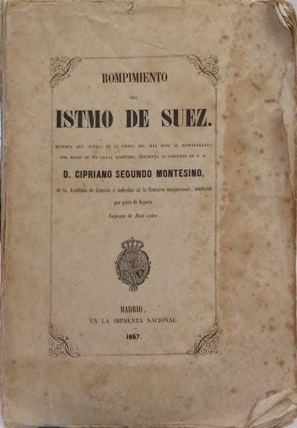 ROMPIMIENTO DEL ISTMO DE SUEZ.