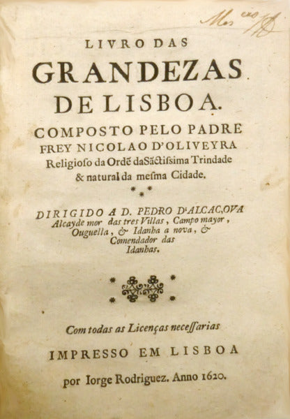 LIVRO DAS GRANDEZAS DE LISBOA.