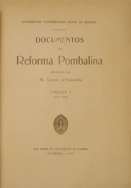 DOCUMENTOS DA REFORMA POMBALINA.