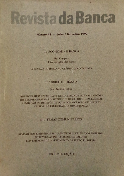 REVISTA DA BANCA, NÚMERO 48, JULHO/DEZEMBRO 1999.