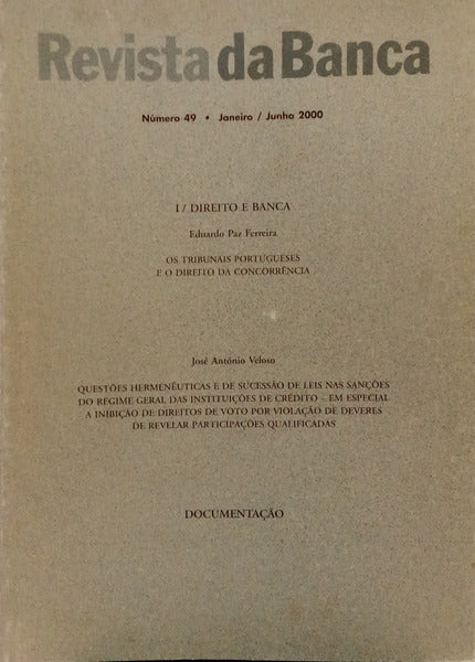 REVISTA DA BANCA, NÚMERO 49, JANEIRO/JUNHO 2000.
