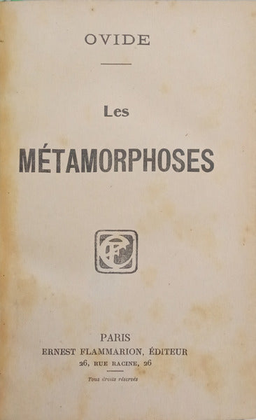 OVIDE. LES MÉTAMORPHOSES.