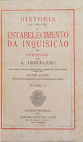HERCULANO. (Alexandre) HISTÓRIA DA ORIGEM E ESTABELECIMENTO DA INQUISIÇÃO EM PORTUGAL. [3 VOLS.]