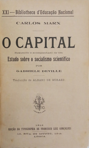 MARX. (Carlos) O CAPITAL.