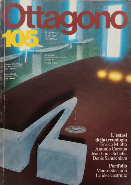 OTTAGONO, N.º 105, ANO XXVII, DICEMBRE 1992, TRIMESTRALE DI DISEGNO INDUSTRIALE.