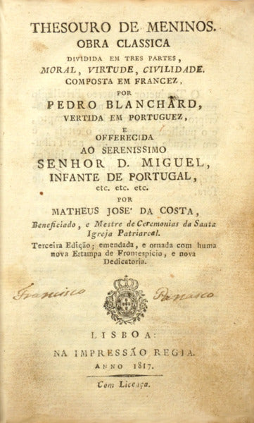 THESOURO DE MENINOS. [1817]