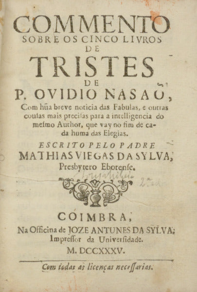 COMMENTO SOBRE OS CINCO LIVROS DE TRISTES