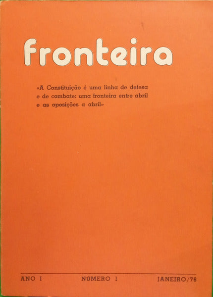 FRONTEIRA, ANO I, N.º 1, JANEIRO 1978.